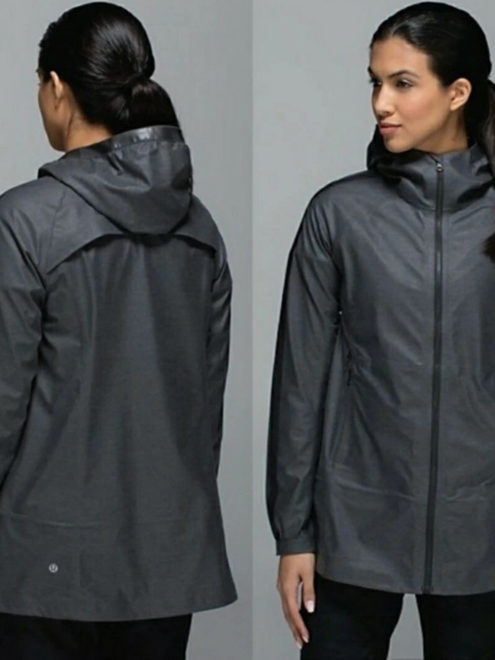 Lululemon the drizz rain jacket grey size 4 EUC